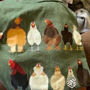 Chicken T shirt large but fits like a medium